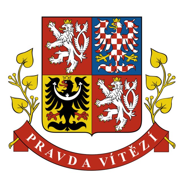 Samolepka – erb ČR - Prezidentská verze - Výška samolepky: 110mm Samolepka – erb ČR - Prezidentská verze - Výška samolepky: 110mm