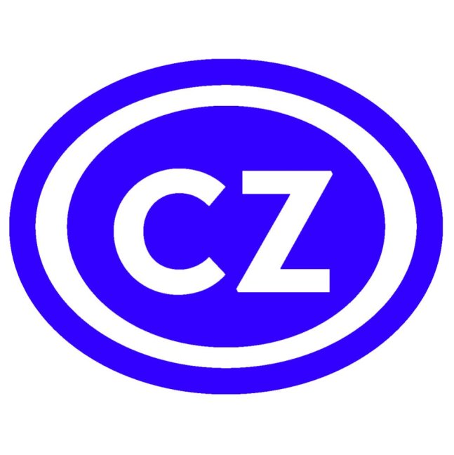 Řezaná samolepka - CZ - Výška řezené samolepky: 120 mm, Barva řezané samolepky: Červená