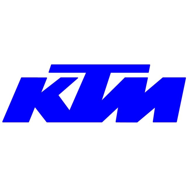 Reflexní samolepka - Logo KTM - Šířka reflexní samolepky: 100 mm, Barva reflexní samolepky: Modrá