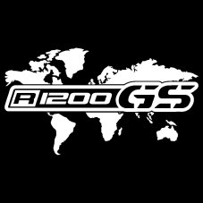 Řezaná samolepka - Mapa světa + R 1200 GS