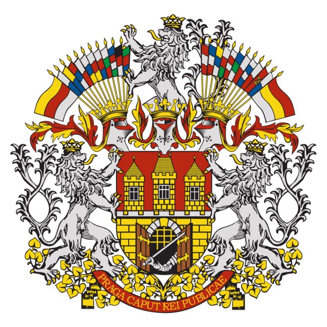 Samolepka – erb Praha - Velký znak - Výška samolepky: 120mm